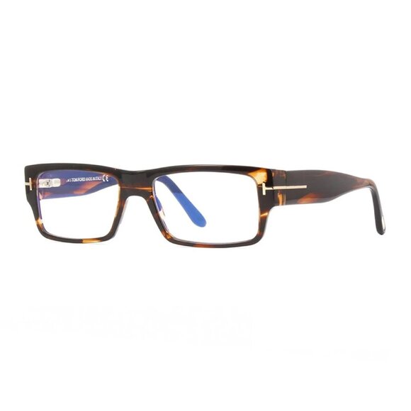 NEW TOM FORD EYEGLASSES BROWN/BLUE MEN RECTANGLE EYEWEAR - Picture 1 of 3
